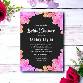 Elegant Neon Ljus Ro Blommigt Möhippa Inbjudningar