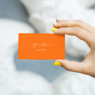 elegant neon orange visitkort