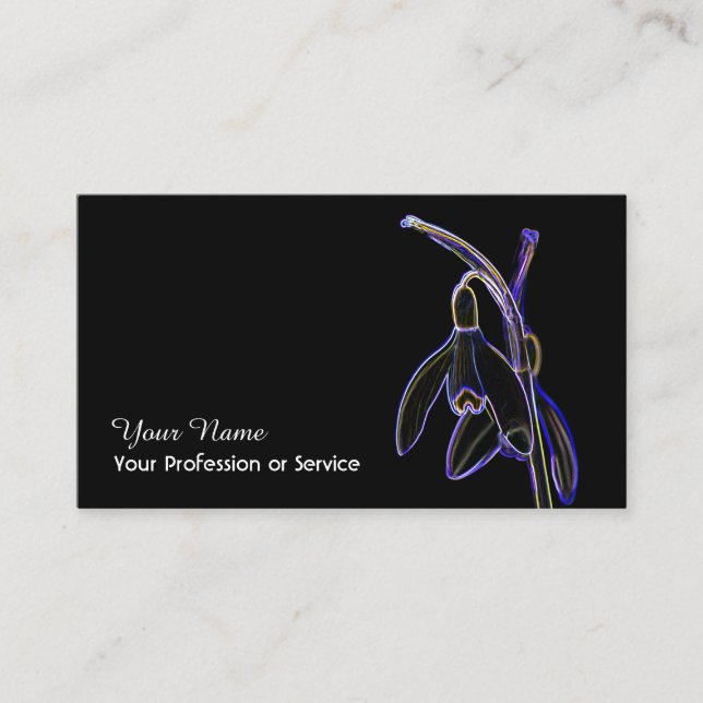 Elegant Neon Pop-Art-blommor Visitkort (Framsida)