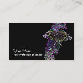 Elegant Neon Pop-Art-butterfly-blomma Visitkort
