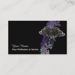 Elegant Neon Pop-Art-butterfly-blomma Visitkort