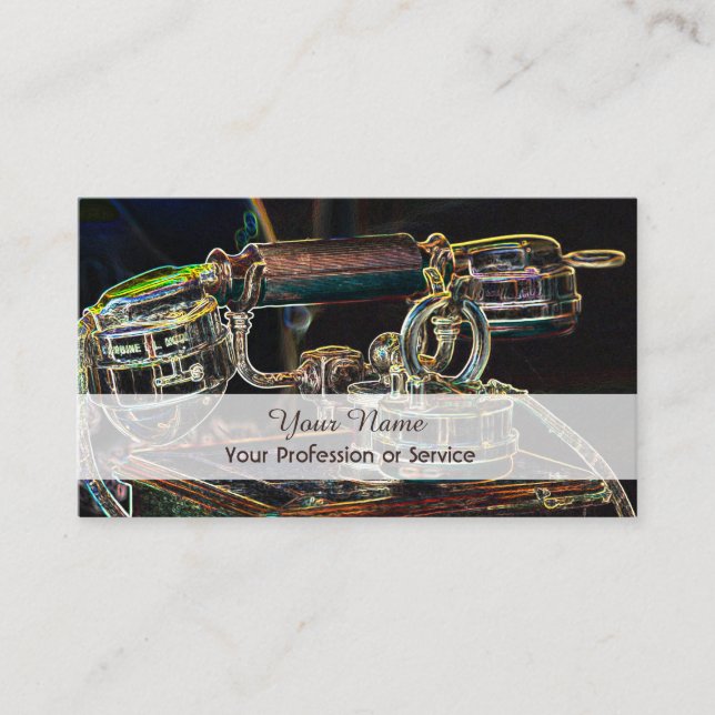 Elegant Neon-popup-Affärskort för telefonautomater Visitkort (Framsida)