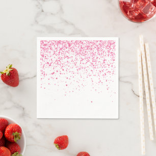 Elegant neonfärgad rosa svart Söt 16: e födelsedag Pappersservett