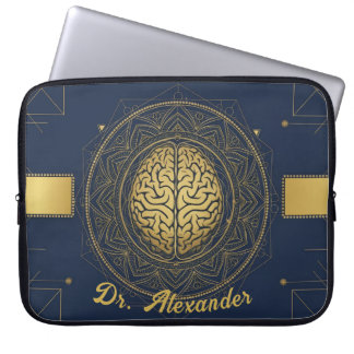 Elegant Neurology Gold Brain Anatomy | Professiona Laptop Fodral
