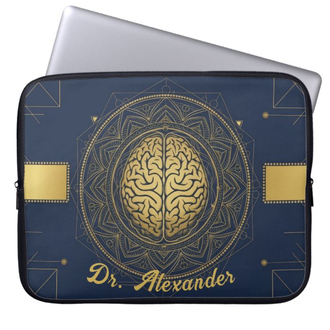 Elegant Neurology Gold Brain Anatomy | Professiona Laptop Fodral (Framsidan)