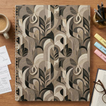 Elegant Neutral Abstrakt Geometrisk Anteckningsbok