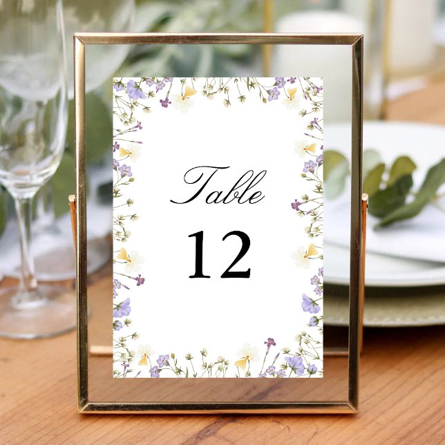 Elegant Neutral Akvarell Blommig Bröllop Bordsnummer (Elegant neutral watercolor floral table numbers guide guests with soft, timeless charm.)