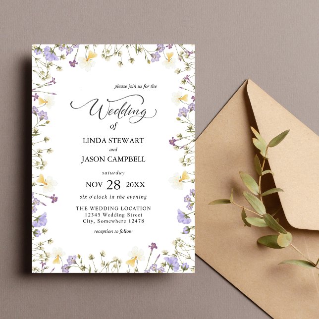 Elegant Neutral Akvarell Blommig Bröllop Inbjudningar (Elegant neutral watercolor floral invitation sets a timeless tone for your special day)