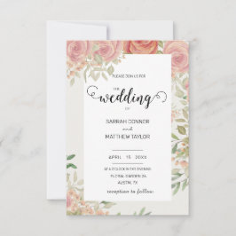 Elegant Neutral Akvarell Blommig Inbjudningar