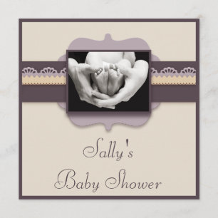 Elegant neutral baby shower för gulligt inbjudningar