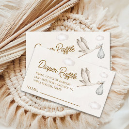 Elegant Neutral Baby Shower with Flying Stork Tilläggskort