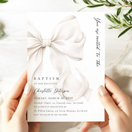 Elegant neutral bågdopinvitation inbjudningar