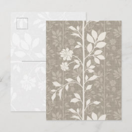 Elegant neutral beige blomstergin konst vykort