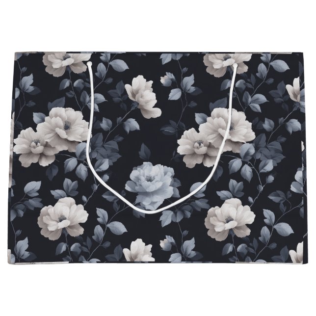 Elegant neutral blom-mönster i grått (Framsidan)