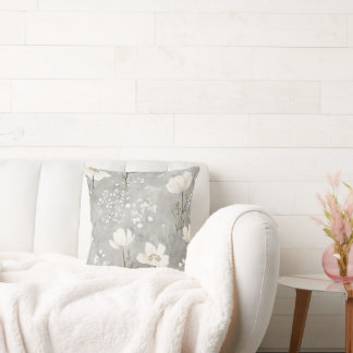 Elegant neutral blomdesign kudde