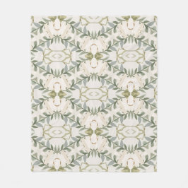 Elegant neutral blomster mönster fleecefilt