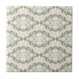 Elegant neutral blomsterdesign kakelplatta