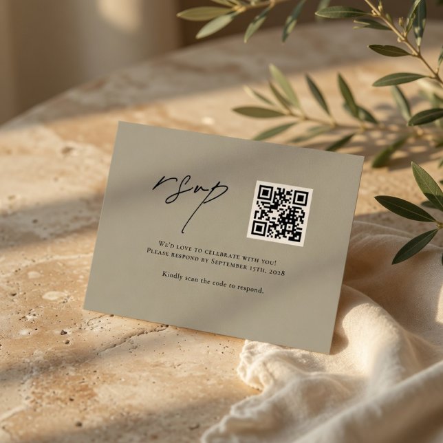 Elegant Neutral Bröllops-RSVP OSA Kort (Skapare uppladdad)