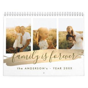 Elegant neutral estetisk familjefoto  kalender