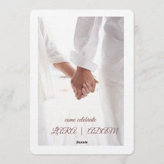 Elegant Neutral Floral Wedding Invitation Inbjudningar