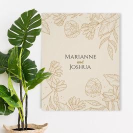 Elegant Neutral Floral Wedding Poster Perfect Poster