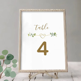 Elegant Neutral Greenery Bröllops Bordnummer Bordsnummer