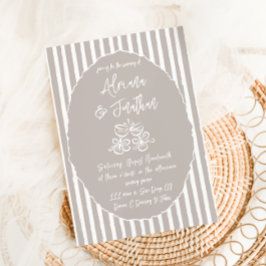 Elegant neutral handritad bröllopsinbjudan inbjudningar