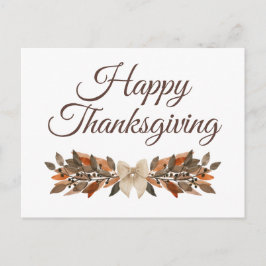 Elegant Neutral “Happy Thanksgiving” Postcard Helg Vykort
