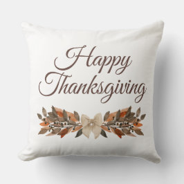 Elegant Neutral “Happy Thanksgiving” Throw Pillow Kudde