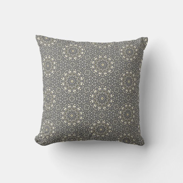 Elegant Neutral Mandala-prickmönster Kudde (Framsida)