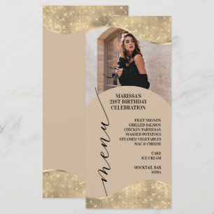 Elegant Neutral och Champagne Guld Meny 