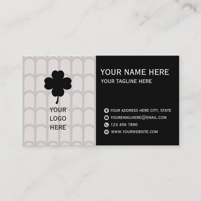 Elegant Neutral Pattern Business Card Visitkort (Framsida)