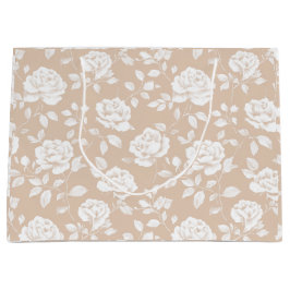 Elegant neutral ros vit blommönster