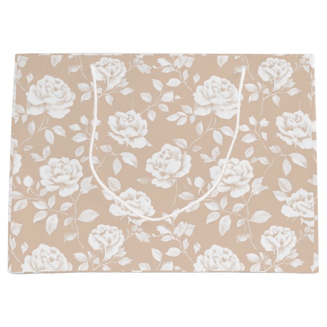 Elegant neutral ros vit blommönster (Framsidan)
