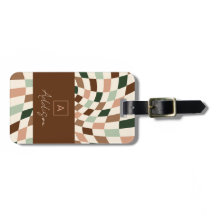 Elegant Neutral Rutig Personlig Monogram