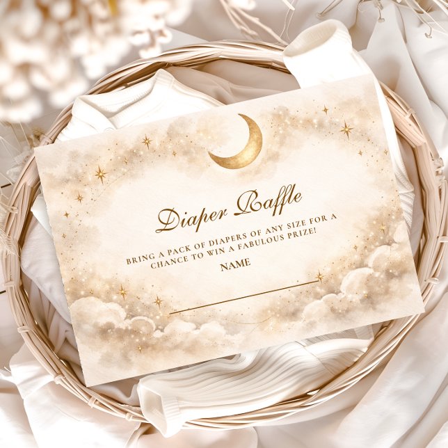 Elegant Neutral Starry Diapper Raffle Tilläggskort (Skapare uppladdad)