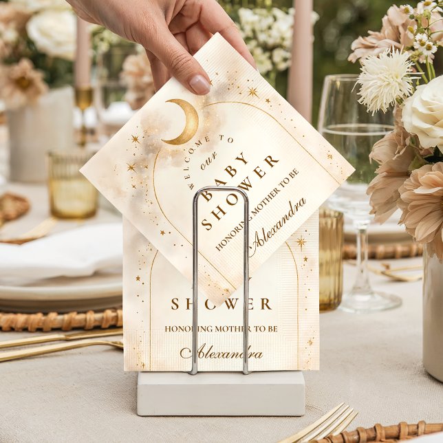 Elegant Neutral Stjärnfylld Bebis-fest Pappersservett (Skapare uppladdad)