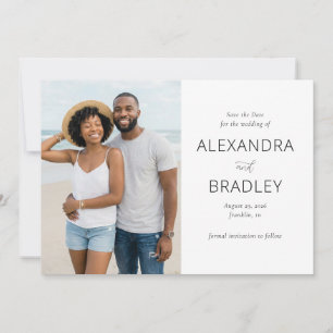 Elegant Neutral Strandfoto Spara Datumet