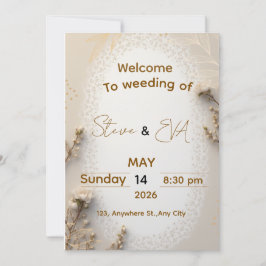 Elegant Neutral Wedding Invitation in Brown & Beig Inbjudningar