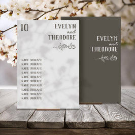 Elegant Neutralt Art Flower Bröllop Bordsnummer