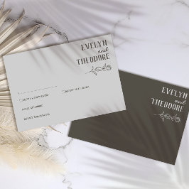 Elegant Neutralt Art Flower Bröllop OSA Kort