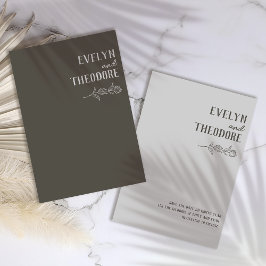 Elegant Neutralt Art Flower Bröllop Spara Datumet