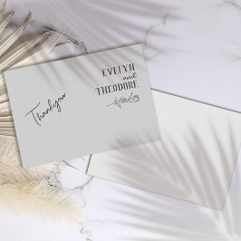 Elegant Neutralt Art Flower Bröllop Tack Kort