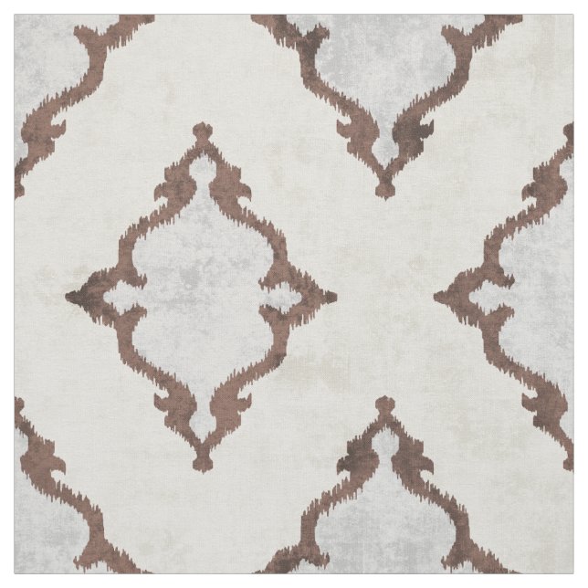 elegant neutralt beige damask ikat tribal mönster tyg (Provkarta)