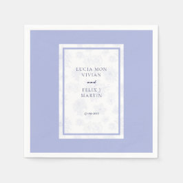 Elegant Neutralt Blåskugga blommigt Bröllop Middag Pappersservett