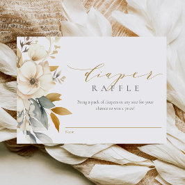 Elegant Neutralt Blommor Babykläder Slagare Raffle Tilläggskort