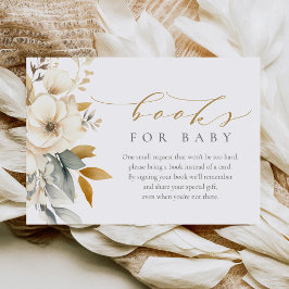 Elegant Neutralt Flowers Baby Shower Bokar för Bab Tilläggskort
