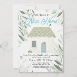 Elegant New Home Moving In Invitation Botanical Gr Inbjudningar