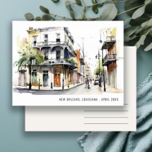 Elegant New Orleans Louisiana Akvarell Resa