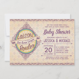 Elegant New Orleans Mardi Gras Bebis Shower Inbjudningar